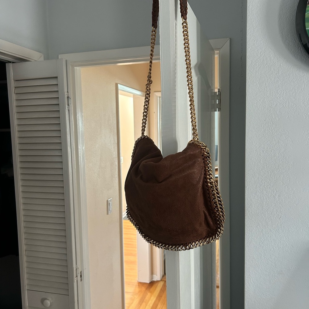 Brown Chain-Trimmed Women's Bag. STELLA MCCARTNEY.,